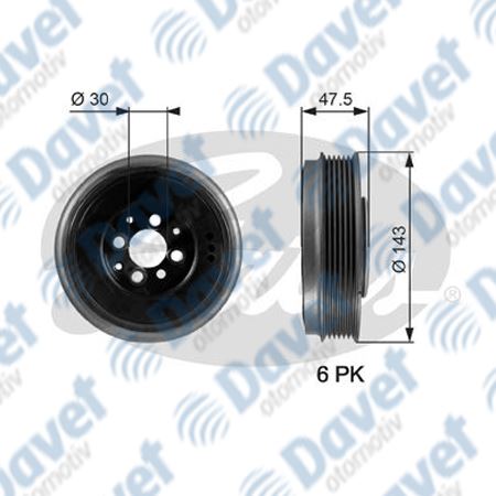 GATES TVD1003 Krank Kasnagi Vw Bora Caddy Golf Polo 1.9 Tdi  ####